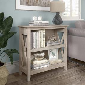 img 3 attached to 📚 Bush Furniture Key West Washed Gray Small 2 Shelf Bookcase