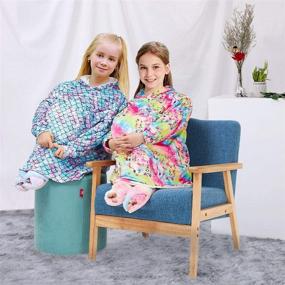 img 2 attached to 🧥 Hooded Blanket for Kids: Cozy and Functional Wearable Bedding