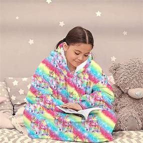 img 3 attached to 🧥 Hooded Blanket for Kids: Cozy and Functional Wearable Bedding