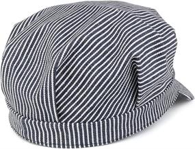 img 1 attached to 🧢 Stylish Oversized Men's Classic Denim Stripe Conductor Engineer Cotton Cap