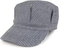 🧢 stylish oversized men's classic denim stripe conductor engineer cotton cap logo