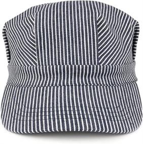 img 2 attached to 🧢 Stylish Oversized Men's Classic Denim Stripe Conductor Engineer Cotton Cap