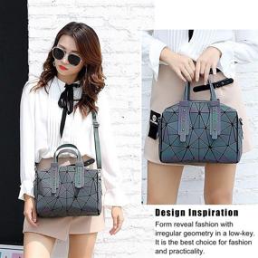 img 3 attached to Longjet Handbags Geometric Luminous Holographic Women's Handbags & Wallets and Totes