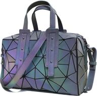 longjet handbags geometric luminous holographic women's handbags & wallets and totes logo