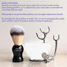 img 3 attached to Men's Deluxe 3-in-1 Shaving Set: Shaving Brush, Bowl, Razor & Brush Holder Kit