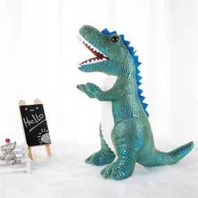 img 4 attached to T-Rex Dinosaur Plush Toy, 14.5” Soft &amp; Cuddly Stuffed Animal 🦖 Pillow, Ideal Gift for Boys, Girls, Kids, Room Decor and Sleeping Companions