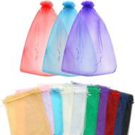 🎁 sumdirect 100pcs12x16 inches extra large organza gift bags with drawstring in vibrant mixed colors logo