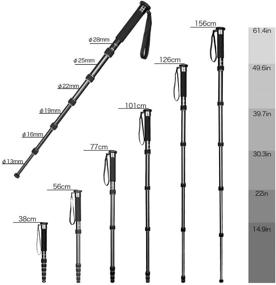 img 2 attached to 📷 Koolehaoda K-266 Black: Compact Portable Photography 6-Section Monopod, Max Load 10kg/22lbs, Folding Size 15-inch, Aluminum Alloy Unipod Stick