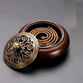 img 1 attached to Copper Incense Burner: Stylish Holder with Fire Cotton Lotus Incense Cone Coil & Incense Stick Holder - Perfect for Handicraft Gifts and Elegant Indoor Ornament