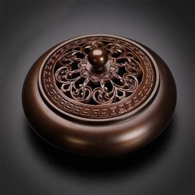 img 3 attached to Copper Incense Burner: Stylish Holder with Fire Cotton Lotus Incense Cone Coil & Incense Stick Holder - Perfect for Handicraft Gifts and Elegant Indoor Ornament