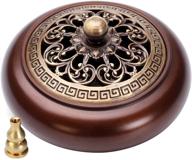 copper incense burner: stylish holder with fire cotton lotus incense cone coil & incense stick holder - perfect for handicraft gifts and elegant indoor ornament логотип