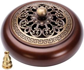 img 4 attached to Copper Incense Burner: Stylish Holder with Fire Cotton Lotus Incense Cone Coil & Incense Stick Holder - Perfect for Handicraft Gifts and Elegant Indoor Ornament