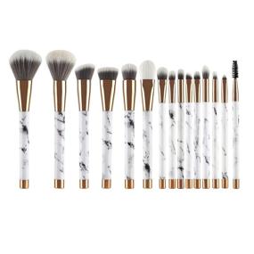 img 4 attached to 💄 High-Quality UNIMEIX Makeup Brushes Set - 15 Pieces for Face, Eyes, Blush, Contouring, Foundation | Ideal for Powder, Liquid, and Cream Cosmetics