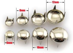 img 3 attached to 🔩 RuiLing 120pcs Silver DIY Nailhead Round Dome Studs Assorted Kit for Leathercraft Rivet Metal Punk Spikes - Ideal for Punk Rock Leather Craft, Clothing, Belts, Bags, Shoes, and Jewelry Decorations - Available in 6/8/10/12mm Sizes