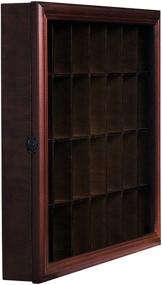 img 2 attached to 18x16 Shot Glass Hinged Front Display Case in Walnut, 1 Count (Pack of 1), Brown by Gallery Solutions