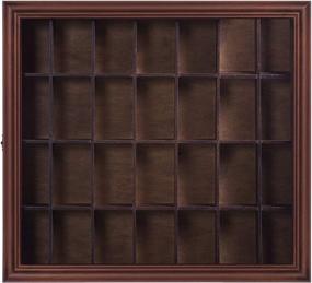 img 3 attached to 18x16 Shot Glass Hinged Front Display Case in Walnut, 1 Count (Pack of 1), Brown by Gallery Solutions