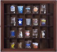 18x16 shot glass hinged front display case in walnut, 1 count (pack of 1), brown by gallery solutions logo