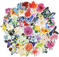 🌺 waterproof vinyl flower and butterfly stickers pack - 100 pcs for laptop, phone, and water bottles (50 flower + 50 butterfly) logo