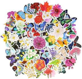 img 4 attached to 🌺 Waterproof Vinyl Flower and Butterfly Stickers Pack - 100 Pcs for Laptop, Phone, and Water Bottles (50 Flower + 50 Butterfly)