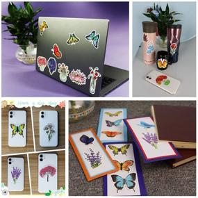 img 1 attached to 🌺 Waterproof Vinyl Flower and Butterfly Stickers Pack - 100 Pcs for Laptop, Phone, and Water Bottles (50 Flower + 50 Butterfly)
