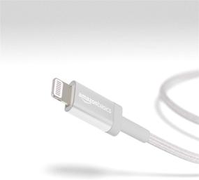 img 2 attached to Amazon Basics Cеребристая зарядка для iPhone: сертифицированный MFi плетеный USB-C к Lightning, совместима с iPhone 12 и 11 Pro/Max - 1 фут.