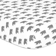 🐻 cozy and stylish: grey bear print fitted crib sheet - 100% cotton nursery bedding for your baby boy's forest animal theme woodland trail nursery and toddler bed logo