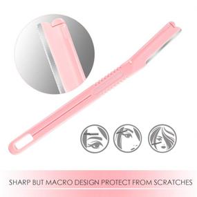 img 2 attached to 🛀 KASI 3pcs Stainless Steel Eyebrow Tweezers, Scissors, and Razors Set - Eyebrow Trimmer Shaver Shaper Kit with Comb for Women and Men - Pink