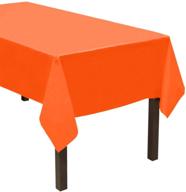 🍊 party essentials vm54108tg disposable plastic tablecloth - 54x108 inches - tangerine logo