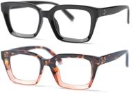 🕶️ sleek and stylish: soolala retro designer 49mm large lens square reading glasses with a big eyeglass frame logo