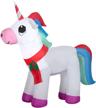 colorful unicorn christmas inflatable decoration logo