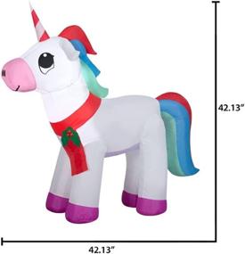 img 1 attached to Colorful Unicorn Christmas Inflatable Decoration