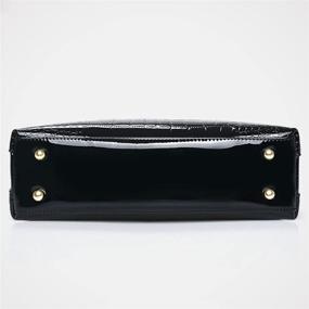 img 3 attached to 👜 Изысканная сумка из искусственной кожи патентного типа под крокодила: сумка на плечо, кросс-боди сумка