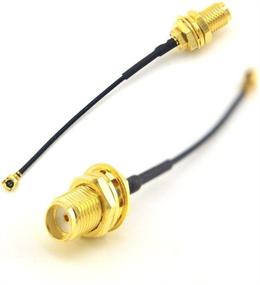 img 2 attached to 🔌 HiLetgo 5pcs IPX IPEX U.FL to SMA Female Pigtail Antenna Wi-Fi Coaxial Cable - Low Loss, 6 inch (15cm)