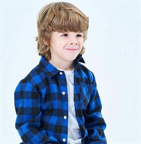 img 1 attached to 👕 Plaid Button Down Shirt for Men by Betusline Boys