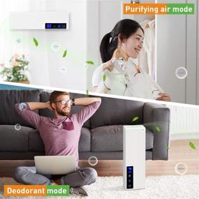 img 1 attached to 🌬️ Advanced Air Purifier Deodorizer: Double Function, Digital Display, 4 Modes. Remove Odor, Oil Smoke & Refresh Air in Bathroom, Bedroom, Kitchen & Closets.