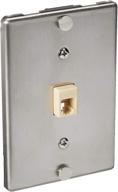 leviton c0256-ss телефонная стеновая пластина для телефона - поверхностный монтажный гнездовой разъем для легкой связи. логотип