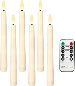 img 4 attached to 🕯️ 6 PCS LED Flameless Christmas Taper Candles: Battery Operated Flickering Window Candles with Timer, Remote Control & Realistic Dancing 3D Flame - Ideal for Holiday Home Decorations