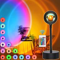 🌅 enhance your ambiance with the sunset lamp: 360 degree rotation sunset projector lamps in black - modern floor stand night light for photography, home party, and living room logo