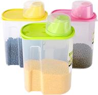 🍱 large bpa-free plastic food saver storage containers with graduated cap - set of 3 (pink, green, yellow) by basicwise, qi003216.3l логотип