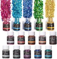 ✨ holographic chunky glitter set - 0.35oz each, mixed craft glitters for epoxy resin, nail art, slime, epoxy tumblers - let's resin logo