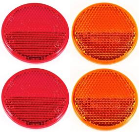 img 3 attached to 🚦 Set of 4 (2 Red/2 Amber) - 2-Inch Round Reflector for Bikes, Trailers, Trucks, Boats, Mailboxes, Construction, Signage - DOT/SAE Approved with Powerful Adhesive