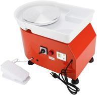 🍊 yaekoo 25cm electric pottery wheel 110v clay ceramic work forming machine 350w - diy pottery with independent foot pedal and detachable abs basin (orange) logo