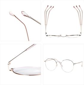 img 2 attached to 👓 POMIDEA Metal Frame Blue Light Glasses for Women Men, Computer Blue Light Blocking Glasses Anti Eyestrain Reading Eyeglasses Lightweight Round Glasses - 3 Pack (Rose Gold Silver)