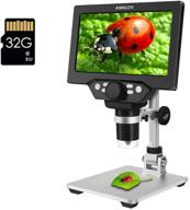 explore the world with annlov digital microscope: 1080p video, led lights, metal stand - ideal for kids and adults, soldering, coin examination - 7 inch display logo