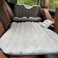 🚗 lunalazeo gray car suv air mattress - inflatable bed for back seat with electric air pump, fast inflation, flocking surface - portable blow up sleeping pad for travel, camping, hiking logo