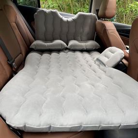 img 4 attached to 🚗 Lunalazeo Gray Car SUV Air Mattress - Inflatable Bed for Back Seat with Electric Air Pump, Fast Inflation, Flocking Surface - Portable Blow Up Sleeping Pad for Travel, Camping, Hiking