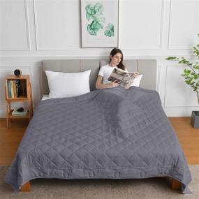 img 4 attached to 🛏️ JOLLYVOGUE Cooling Weighted Blanket King Size (20lbs,88x104Inches): California King for Adults - 100% Soft Cotton, Glass Beads - Dark Grey