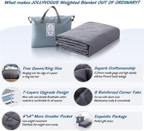 img 3 attached to 🛏️ JOLLYVOGUE Cooling Weighted Blanket King Size (20lbs,88x104Inches): California King for Adults - 100% Soft Cotton, Glass Beads - Dark Grey