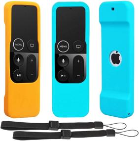 img 4 attached to 📱 Pinowu Silicone Remote Sleeve Case: Lightweight, Shockproof Skin for Apple TV 4K Siri Remote Control (2pcs:Orange and Turquoise)