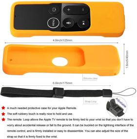 img 2 attached to 📱 Pinowu Silicone Remote Sleeve Case: Lightweight, Shockproof Skin for Apple TV 4K Siri Remote Control (2pcs:Orange and Turquoise)